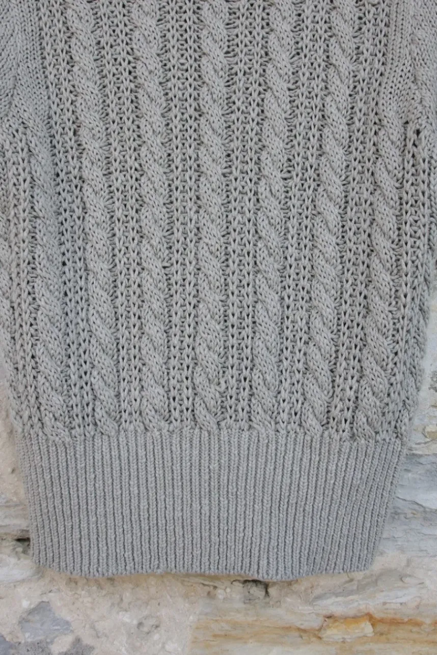 hannes roether Pullover MAGALI 210997 in hellgrau - Baumwolle & Leinen