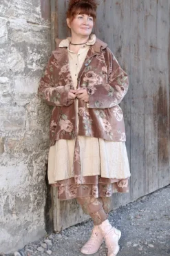 Les Ours Bloomer/Hose FANFAN in nougat mit Flowerprint - zarter Voile aus reiner Baumwolle