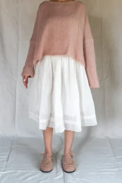 Les Ours lässiger Pullover PILOU in altrose - supersofte, recycelte Mischwolle