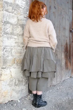 Les Ours Pullover PULL im zarten altrose mit Blumenmuster - supersofte Mischwolle