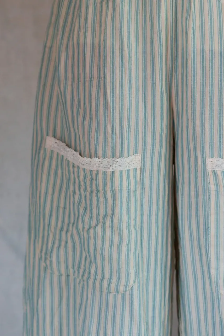 Les Ours Pumphose GUS im pastelligen blau mit Streifen - softe Baumwolle