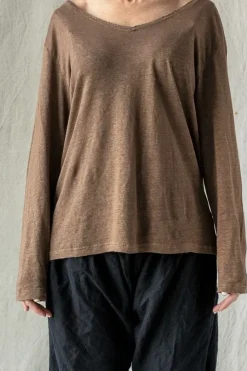 Les Ours Shirt NOE in nougatbraun (chocolat) - supersoftes Leinen