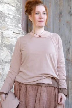 Les Ours Shirt NOE in nougatbraun (chocolat) - supersoftes Leinen