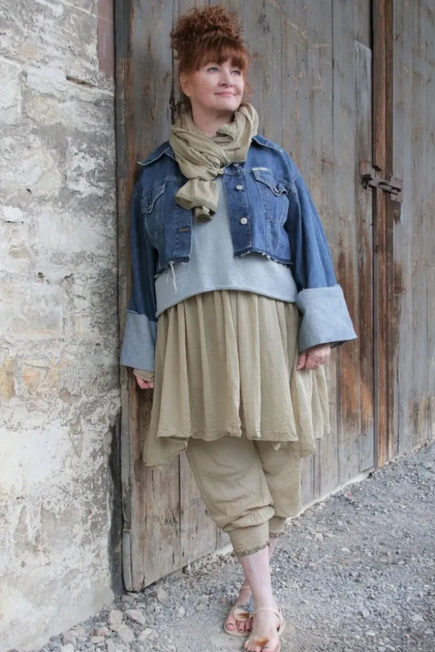 Les Ours Tunika/Kleid JUJUBE in shabby mint (almond) - zarter Baumwoll-Voile