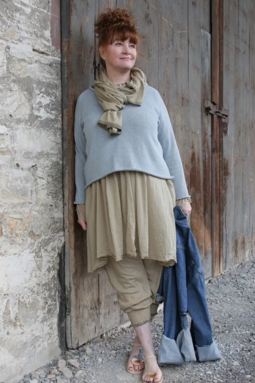 Les Ours Tunika/Kleid JUJUBE in shabby mint (almond) - zarter Baumwoll-Voile