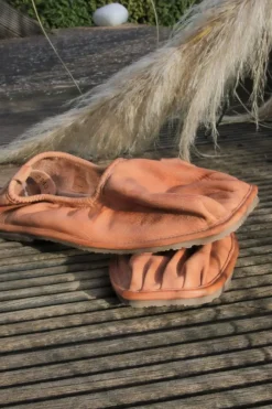 Lofina süßer Ballerina 2340 in camelbraun mit Rundumgummi - recyceltes Leder